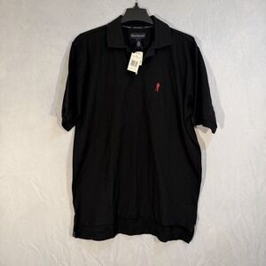 Payne Stewart Golf Polo Short Sleeve Shirt Black Size Large New Golfer Embroider